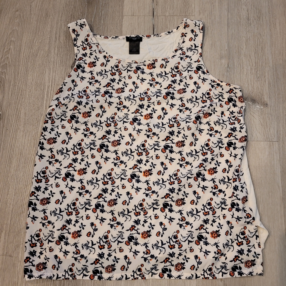 Ann Taylor Floral Sleeveless Blouse Size Medium Petite